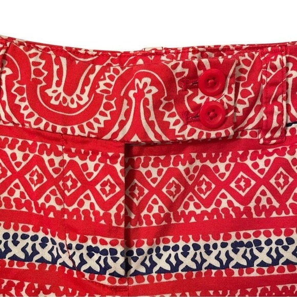 Vineyard Vines Women's Red Blue Geometric Block Design Day Boat Shorts Size 0 - Picture 3 of 6